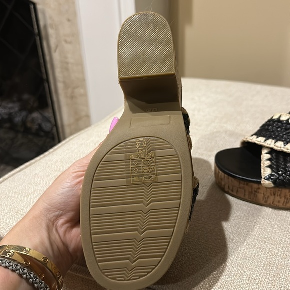 Abata black and cream rattan cork wedges brand new - Picture 4 of 5